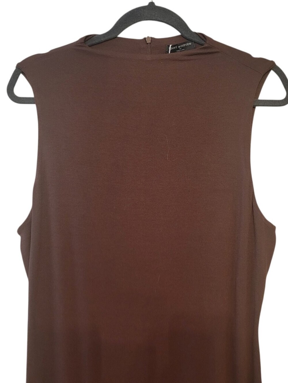NWT Naked Wardrobe Chocolate Brown Sleeveless Bodycon Maxi Dress Size 2X - Picture 4 of 6